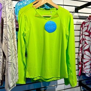 SanSoleil Long Sleeve Neon Green - Golf/Tennis/Activeware